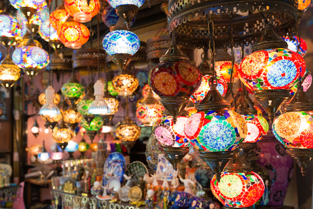 Colorful Turkish lanterns, Grand Bazaar in Istanbul
